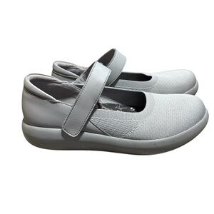 Alegria Olivia Dove Gray Mary Jane Shoes Size 38 Comfort Walking Velcro Close